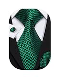 Material y artesanía: el juego de corbata y pañuelo utiliza la mejor microfibra de seda de 1200 puntadas y no se deforma, la textura es suave, gruesa, corbata brillante con acabado a mano. Gemelos de acero inoxidable