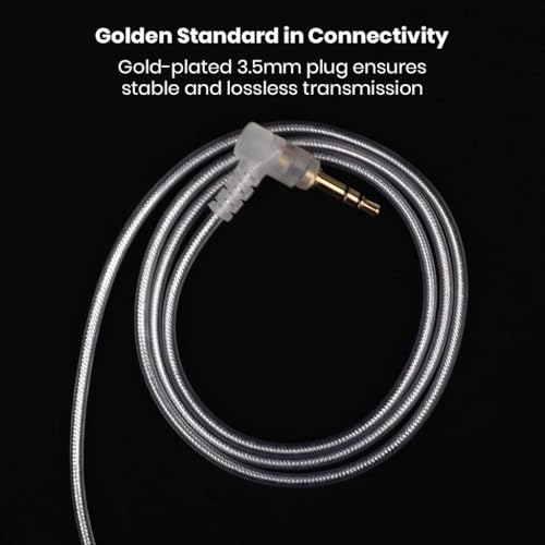 Image of Moondrop Chu 2 Replacement Cable, 2-Pin 0.78mm Connector with Transparent PVC, 3.5mm Gold-Plated Plug, Durable & Lightweight Wired IEM Cable 1.2m Audio for Clear Sound and Secure Fit