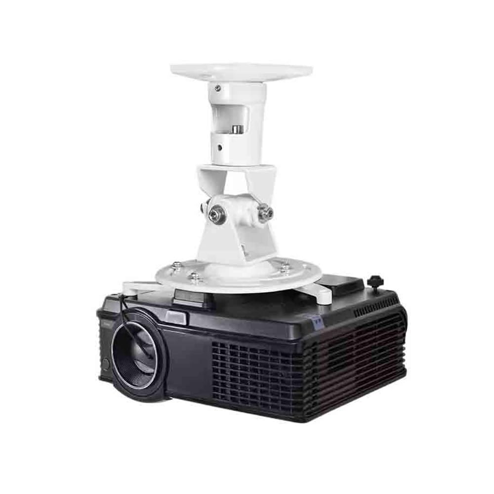 LJHFG63KUYT Projector stand Home Office Rotating Projection Ceiling Bracket Projector Aluminum Alloy Suspension Hanger Home Cinema(White)
