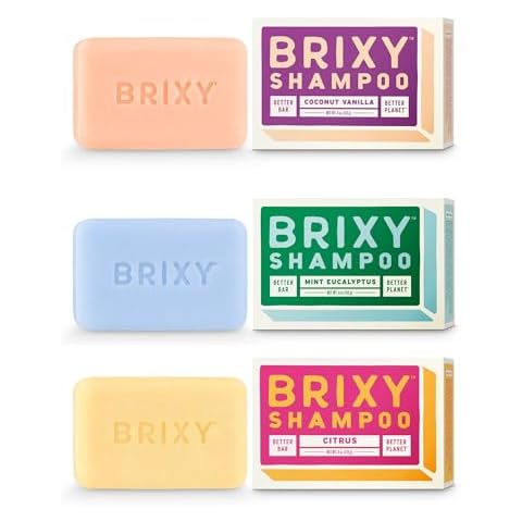 BRIXY Balancing Shampoo Bar Sampler Pack – 3 Bars In Each Scent, Balances & Hydates All Hair Types, pH Balanced, Color Safe, Vegan And Eco-Friendly Hair Care Cover