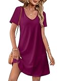 MATERIAL: Our short-sleeve summer dresses feature a skin-friendly, soft, and elastic fabric that is breathable, does not shrink, and offers exceptional comfort, providing you with a delightful wearing experience. FEATURES: 1.Loose-Fit: Comfortable, e...