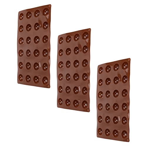 Qukaim Juego de 3 moldes de silicona de media esfera, 24 agujeros, suave, semiesfera para chocolate, gelatina, mousse, jabón, forma de cúpula, grado alimenticio, flexible, resistente al calor