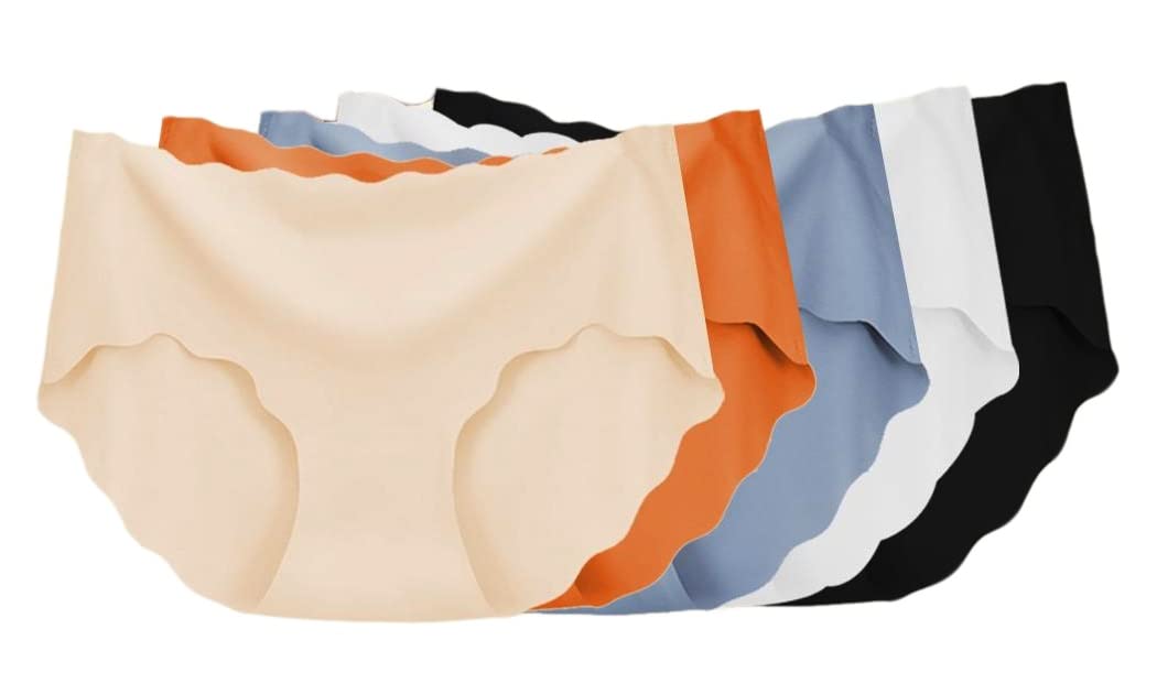 ayushicreationa Women's Cotton Seamless Underwear Hipster Panties Low Rise Ice Silk Bikini Briefs Breathable Mid Rise Solid Color Pack of 3-picture-45