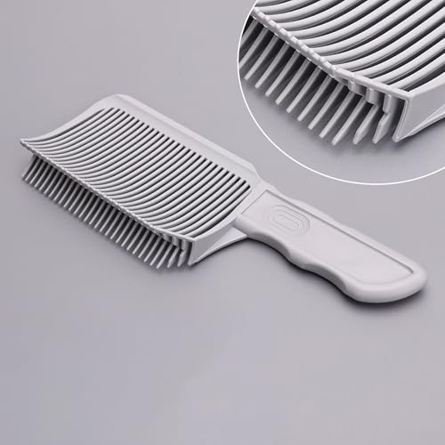 Men's Styling Comb Curved Edge Fade Comb for Professional Haircutting Salon Use Curved Push Edge Hairdressing Comb Gradient Positioning Comb Gray LCC872-01