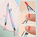 WOKOTO 2 PCS Refillable Wax Nail Art Rhinestone Picker Tools With 1 Box Spare Silicone Clay, Blue Pink Gradient Rotating Push Wax Pencil For Rhinestones Bedazzling Tools Diamond Art Wax Pen For Nails
