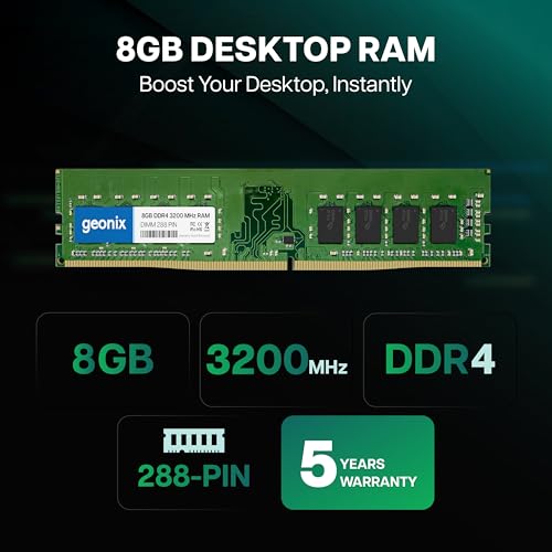 Image of Geonix 8GB DDR4 Desktop RAM 3200 Mhz, 5 Years Warranty