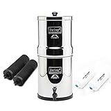 Travel Berkey Gravity-Fed Water Filter with 2 Black Berkey Elements + 2 Berkey PF-2 Fluoride and Arsenic Reduction Elements—Use at Home or Outdoors