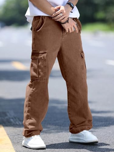 Image of AVANOVA Men's Cargo Jeans Slim Fit | Stylish Stretch Denim Trousers with Multi Pockets | Casual Wear Pants for Men | Comfortable Daily & Office Denim Wear Bottoms (Jeans 250)