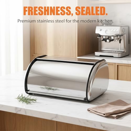 Panera de acero para mantener ordenada tu cocina y panadería fresca 7