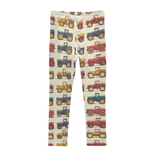 Vintage Tractors Girls Leggings Kids Yoga Pants Dance Active Tights 4T2