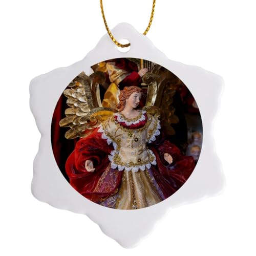 3dRose ORN_137085_1 Germany, Hessen, Kathe Wohlfahrt, Christmas Store Eu10 Jen0197 Jim Engelbrecht Snowflake Ornament, Porcelain, 3-Inch