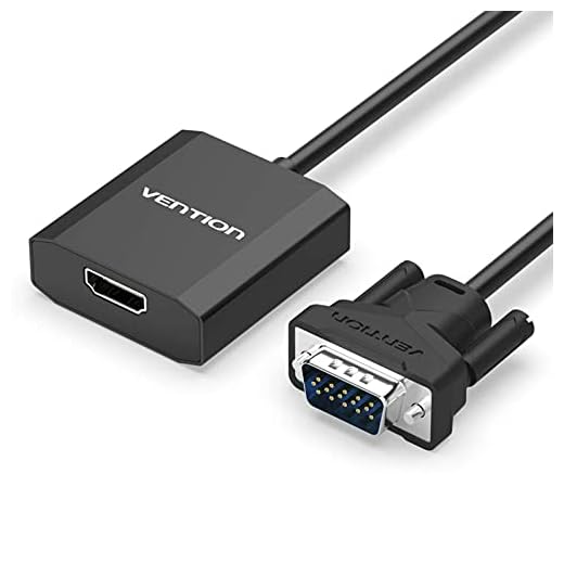 VGA till HDMI, VENTION Dsub till HDMI-omvandlare 1080P VGA (dator, bärbar dator) till HDMI (TV, skärm, projektor) adapter analog till digital kabel (legeringsskal)