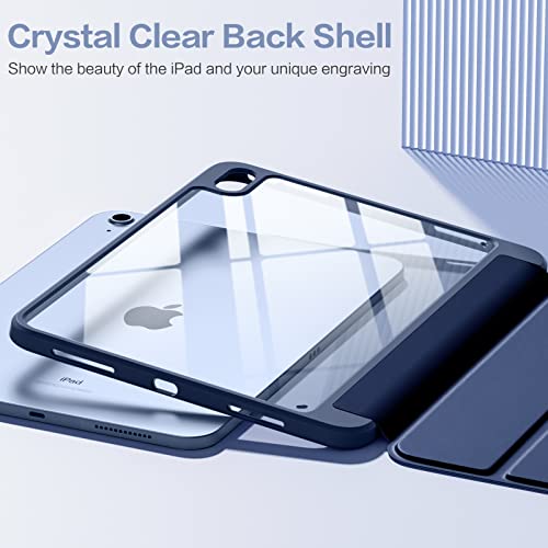 Image of Wenlaty Compatible with iPad (A16) 11th Generation Case 11 Inch 2025, for iPad 10th Generation Case 10.9 Inch 2022 with Pencil Holder, Trifold Stand Protective Clear Back Shell, Auto Wake /Sleep, Navy