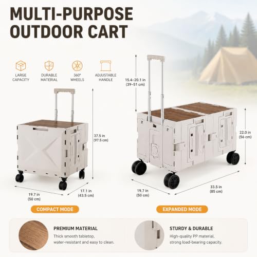 Carro de camping plegable de 150 litros con tapa y contenedor de almacenamiento 3