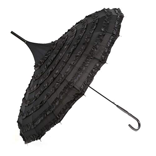 Tamiaoo パゴダ傘 婦人傘 レディース 晴雨兼用傘 uvカット パラソルレース 日焼け止め ロングハンドル傘 耐久撥水