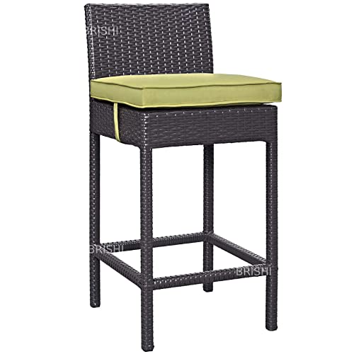 Image of BRISHI Outdoor Bar Set Garden Patio Bar Set 1+4 4 - Chairs and 1- Table Set Balcony Bar Table with Stool Set (Brown)