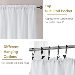 Owenie heidi white kitchen curtains tiers 24 inch length 2 panels set for kitchen bathroom rod pocket kitchen window curtains over sink solid farmhouse short curtains for small window 30 w 24 l  urban country home decor