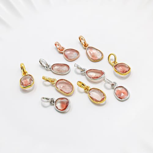Pendentif pierre de soleil d'Oregon taillée en rose argent - 5
