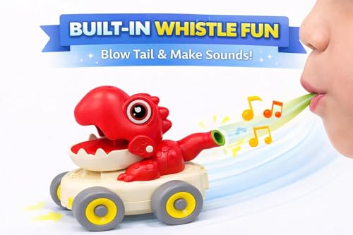 Image of Cable World Magnetic Dinosaur Train Toy for Kids 3+ | Pull Back Press & Go Dino Car with 3 Baby Dinosaurs | Magnetic Linking with Whistle Sound | Educational Toddler Toy Gift for Kids (Multi Color)