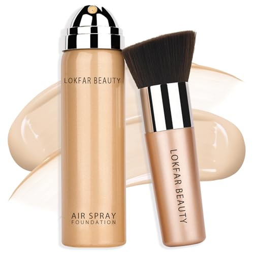 LOKFAR AirBrush Foundation Spray, Silky Mist Spray Makeup Kit with
