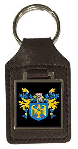 Porte-clés en cuir Baillie idée cadeau blason familial gravé