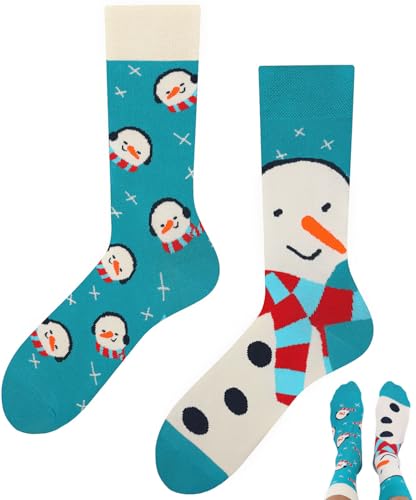 TODO Lustige Schneemann Socken Damen Socken mit Snowman Motiv (Snowman Socken 35-38)