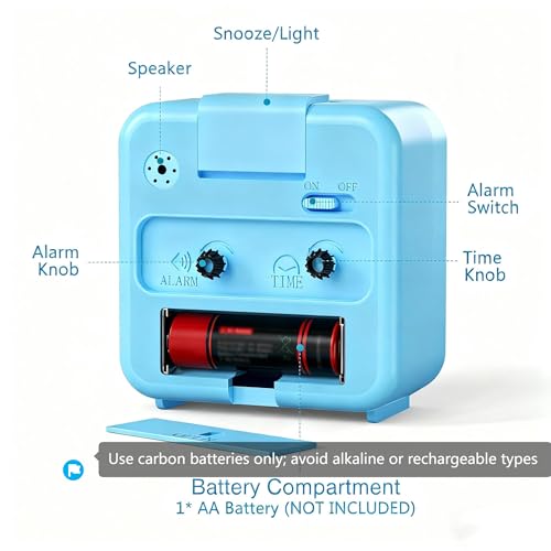 Blue Silent Analog Travel Alarm Clock product photo Blue Silent Analog Travel Alarm Clock product