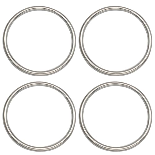 ISDVBUY 4 Pack 3 inch Heavy Duty Metal O Ring, 304 Stainless Steel Rings Multi-Purpose O-Ring, Seamless Big Ring for Macrame Dog Leashes