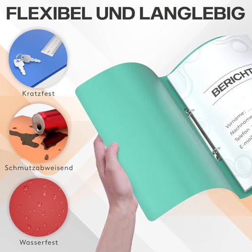 ACROPAQ - 10 x Ringbuch A4 - Mit 2 Ringen, Mit Rückenetiketten, Rückenbreite 2,5 cm, Nordlicht, Natur Farbkollektion - Ringhefter, Ringordner, Ordner A4 Schmal, Ringmappe A4, Schulordner
