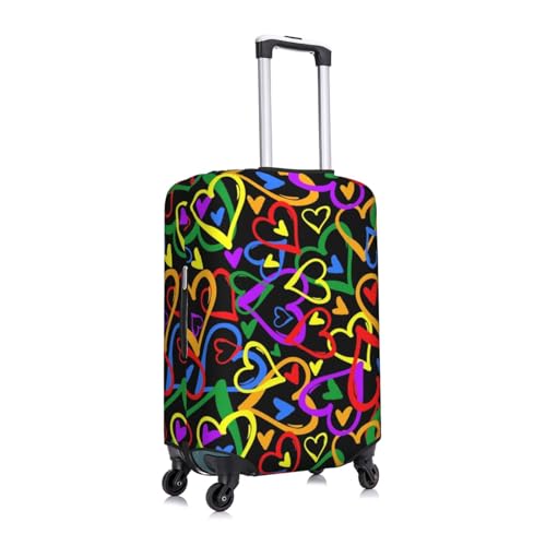 Gay Pride Rainbow Print Suitcase Cover Luggage Protector Washable Elastic Fashionable Travel Gear Cover3
