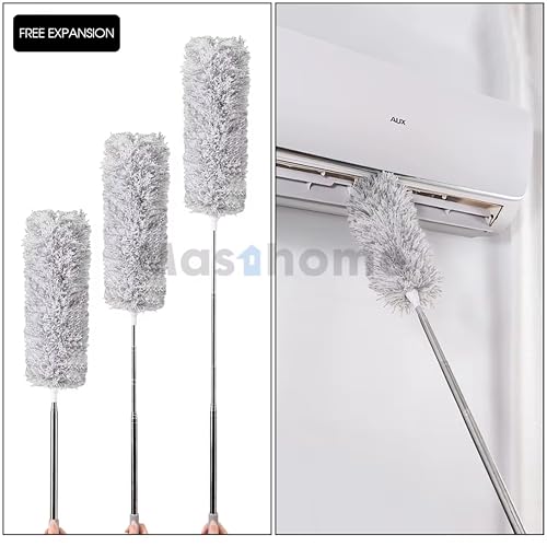 Image of Microfiber Feather Duster with 100 Inch Extendable Pole - Bendable Washable Fan Cleaning Brush for Ceiling Fan, Cobweb, Blinds, Furniture, electonics & Home