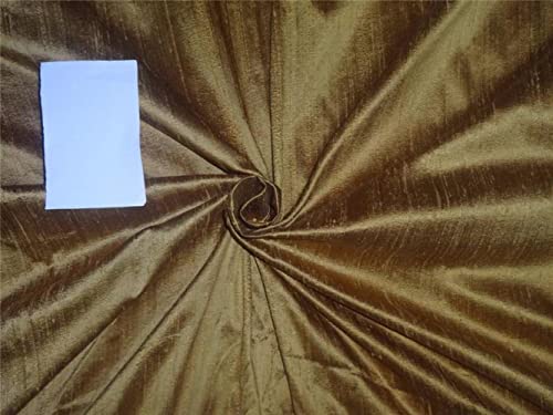 Soie pure Dupioni or et vert 137cm | Tissu haut de gamme couture