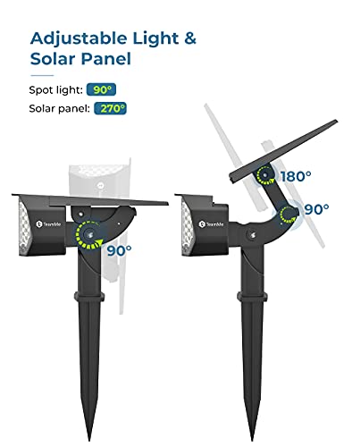TeamMe 35 LEDs solares para ambientes externos, luzes de paisagem 2 em 1 atualizadas alimentadas por