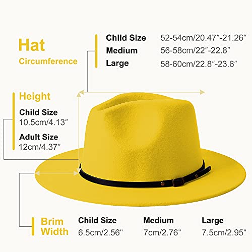Image of KUJUHA Wide Brim Fedora Hats for Women Men Two Tone Dress Hat Felt Panama Hat