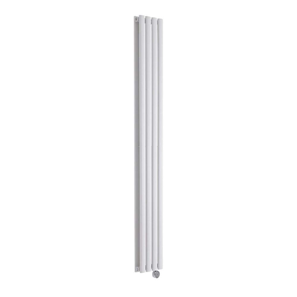 Milano White Aruba 1000W Vertical Double Oval Panel Electric Radiator - 1780Mm X 236Mm