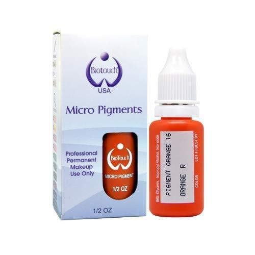 BIOTOUCH Micropigment ORANGE Pigment Color Permanent Makeup Microblading Supplies Eyebrow Shading Micropigmentation Cosmetic Ink Lip Eyeliner Ombre Feathering Hair Stroke LARGE Bottle 15ml