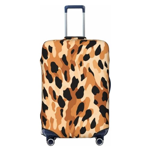 Brown And Black Leopard Print Elastic Travel Luggage Covers Dustproof Scratch-Resistant Suitcase Protector Fit 22-24 Inch