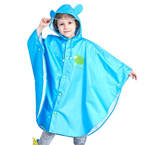 Pretyzo Capa de chuva infantil impermeável, poncho de chuva, manga elástica, capa de chuva, proteção