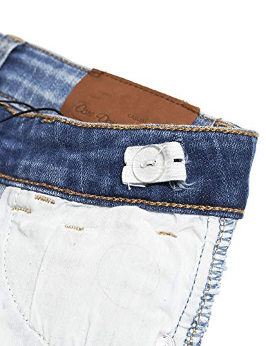 Calça jeans infantil infantil skinny rasgada com lantejoulas rosa e estrelas da KIDSCOOL Space, Silv