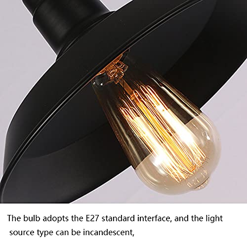 Lampe suspendue industrielle en métal noir rétro avec culot E26 réglable - 7