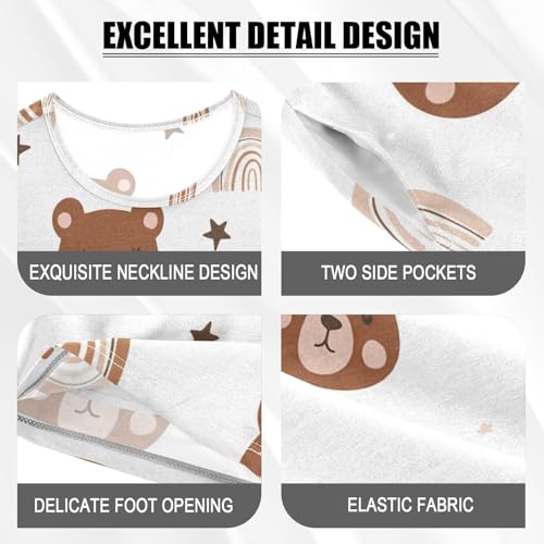 Rainbow Stars White Pajama Set Short Sleeve Summer Pajamas Shorts Sets PJ Clothes Set Soft 5Y4