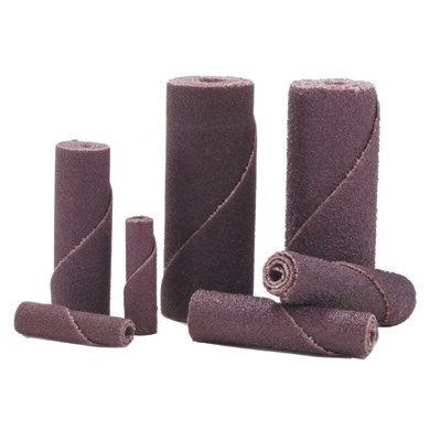 Merit Abrasive Cartridge Roll, Aluminum Oxide, 1/8" Arbor, Roll 3/8" Diameter x 1-1/2" Length, Grit 100 (Pack of 100)