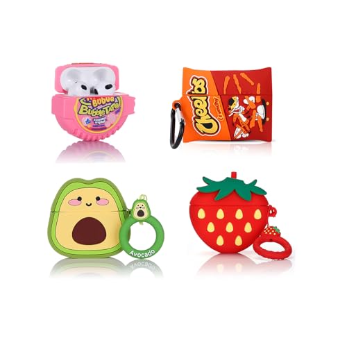 - Custodia protettiva per auricolari AirPods di terza generazione 2022 custodia silicone con simpatico design in stile cartone animato per 3 con moschettone V+S+B+C