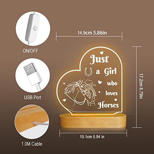 Image of Attivolife Horse Night Light for Girl, Horse Gifts for Women, Friendship Gifts for Women - Sisterhood Pony LED Lamp Cute Animal Room Decor, Birthday Galentines Day Gifts for Friends Sister