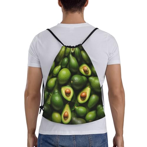 Avocado Pattern Print Drawstring Backpack Sport Bag Sack Cinch Bags,Sports Gym Bag For Women Men,For Travel,Swimming2