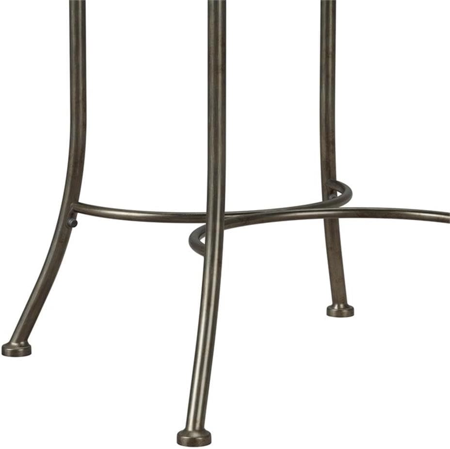 Hillsdale, Marsala Metal Vanity Stool with a Circular Geometric Back Design for Makeup Room or Bathroom, Gray