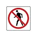 NMC TM201K No Pedestrian Sign - 24 in. Square, Heavy Duty High Intensity Reflective Aluminum Traffic Sign with Graphic, Red, Black on White Base