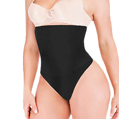 women shapewear High Waist Cincher Trainer Panties Body Shaper Underwear Tummy Control Thong Shapewear Girdles Slimmer Seamless waist shaper for women under dress Black