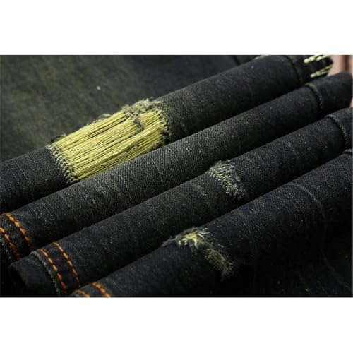 Ripped Jeans for Men Straight Leg Denim Regular Fit Distressed Destroyed Pants Jeans with Hole4