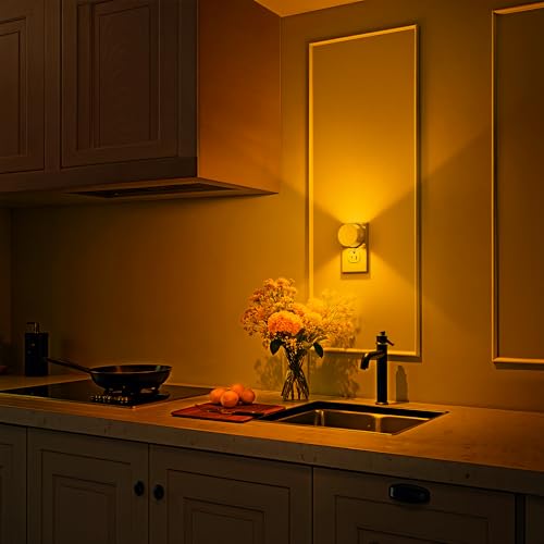 Image of Briignite Night Light [2 Pack], Night Lights Plug Into Wall, 3 Adjustable Brightness Levels, Dusk to Dawn Sensor, Soft Amber Glow, Ideal Night Light for Kids, Bedroom, Bathroom, Hallway, Nursery
